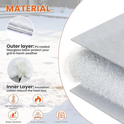 Hisencn Grill Insulation Blanket for Pit Boss Charleston 1020 Combo Grill PB1020NX Smoker Blanket Insulated Thermal Replacement Parts for Pit Boss 1020 Magnetic Smoker Cover for Winter Cooking