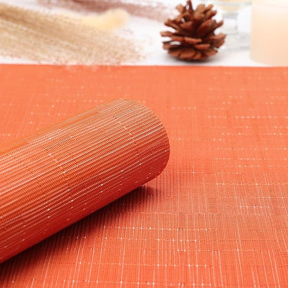Myir JUN Table Runner, Vinyl Table Runner Indoor 72 Inch Long Arbitrarily Cropped Runner for Table Heatproof for Home Party (Orange, 12 x 72 inch)