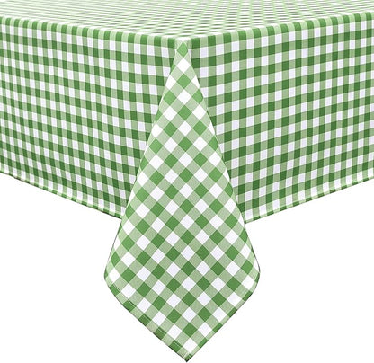 Waterproof Plaid Tablecloth Fabric - Square 58x58 Inch Classic Gingham Checker Table Cloth for Indoor/Outdoor Use - Buffalo Table Cover for Picnics, BBQs, and Parties