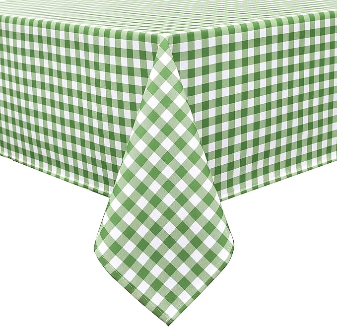 Classic Gingham Buffalo Tablecloth Fabric - Oblong 58x144 Inch Water Proof Checkered Table Cloth for Indoor Outdoor - Table Cover for Birthday, Picnics, BBQs, and Parties