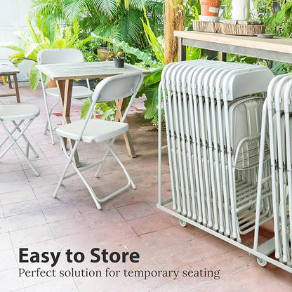 10 Pack Foldable Plastic Chair | Folding & Stackable | 350 lbs Capacity Steel - Image 6