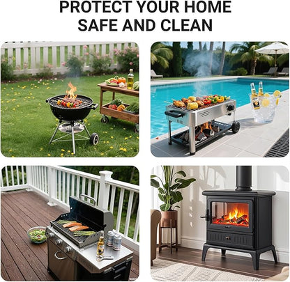 Lancryen 2025 Thickened 31 x 48 inch Under Grill Mat for Outdoor and Indoor, Double-Sided Fireproof Grill Pad, Indoor Fireplace/Fire Pit Mat, Oil-Proof Waterproof BBQ Protector for Decks and Patios