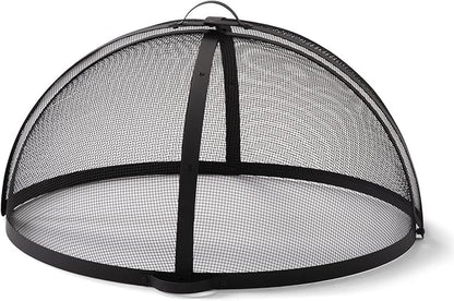 SUNCREAT Heavy-Duty Fire Pit Screen, Steel Mesh Round Spark Screen with Handle, 35 Inch