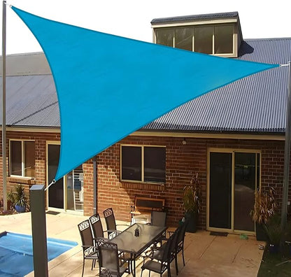 Sun Shade Sail 13' x 13' x 13' Turquoise Blue Triangle Shade | Outdoor sun - Image 9