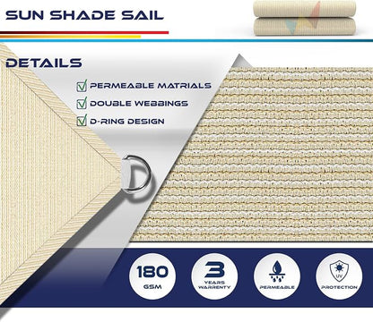Windscreen4less 12' x 14' Sun Shade Sail Rectangle Outdoor Canopy Cover UV Block - Image 3