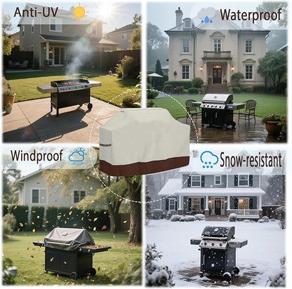 Grill Cover 58 inch, Waterproof BBQ Cover for Outdoor Gas Grill, Compatible with Weber Genesis II, LX 300 Series and Genesis 300 Series, Fade Resistant, Compared to 7130