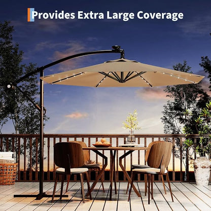 Garvee 10FT Solar Lights Offset Patio Umbrella - Image 7