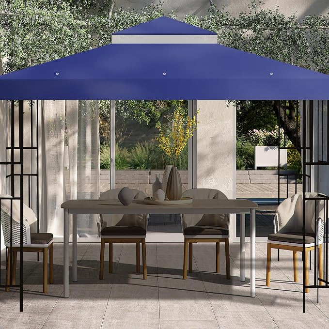 10x10 FT Gazebo Replacement Top, Canopy Replacement Cover Double Tiered - Image 5