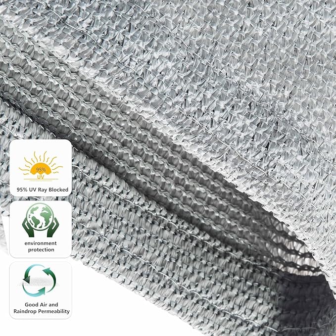 Tronssien Rectangle 8'x12' Sun Shade Sail, 95% UV Blockage Canopy Awning - Image 5