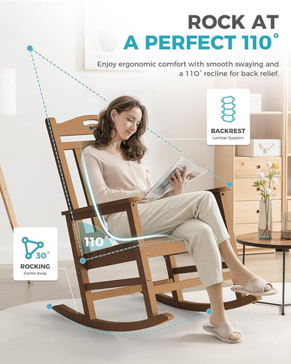 Oversized Outdoor Rocking Chairs Set of 8, 380lbs Heavy-Duty Large Patio Rocker - Image 5