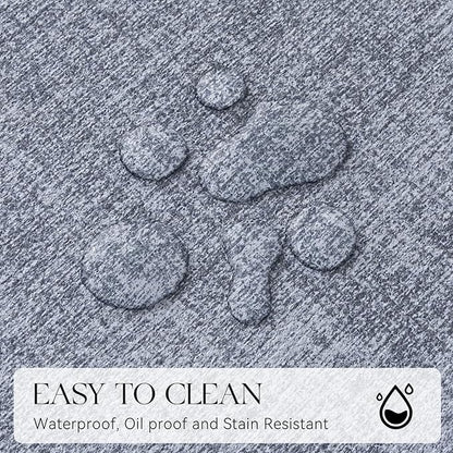 MOSAYT Placemats Set of 4, Heat Resistant Vinyl Place Mats with Coasters, 100% Waterproof Wipeable Washable Faux Leather Table Mats for Kitchen Dining Party Indoor Outdoor, 12" x 17", Sky Blue