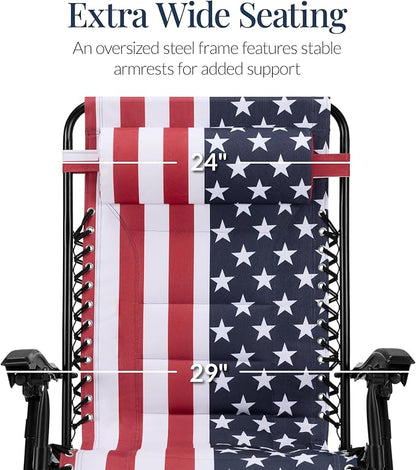 Best Choice Products Oversized Padded Zero Gravity Chair, Folding Outdoor Patio - Image 3
