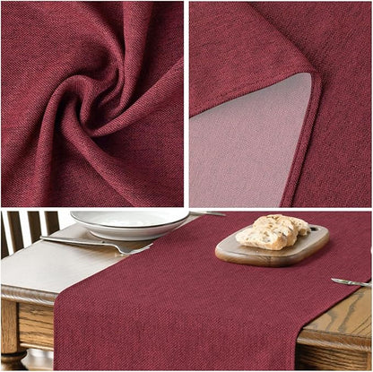 Artoid Mode Dark Red Table Runner, Seasonal Christmas Valentine's Washable Kitchen Dining Table Decoration for Home Party Decor 13x72 Inch