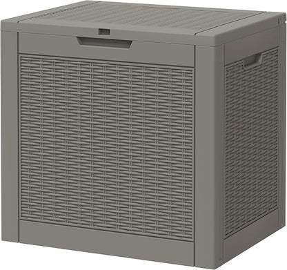 NUNU LAB 35 Gallon Outdoor Storage Box Waterproof, Outside Package Delivery Deck Boxes with Lockable Lid, Backyard Storage Bin For Garden Tools, Patio Cushions Accessories, Gray