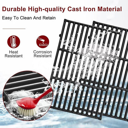 Hiorucet 7638 Grill Grates 7636 Flavorizers Bars for Weber Spirit 300 Series Grills with Front Mount Controls Weber Spirit II E-310 E310 E320 E330 S310 S320 S330 II S-310 Spirit 2 GS4 Grill Parts