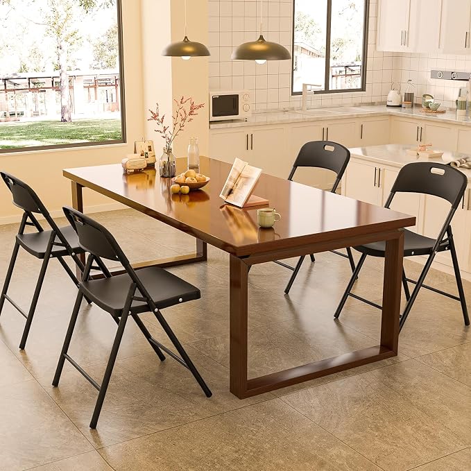 Bonnlo 6-Pack Black Plastic Folding Chairs, Portable Seat - Image 7