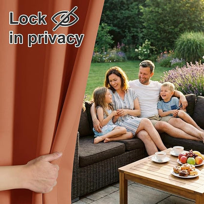 RYB HOME Outdoor Curtains for Patio Waterproof Privacy Thermal Insulated | - Image 3