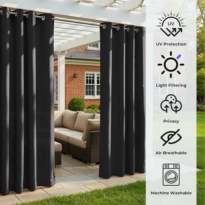 Set of 4 Outdoor Curtains for Patio Waterproof, Breathable Grommet Panels for - Image 4