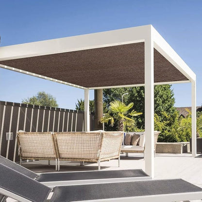 Eden's Decor Straight Flat-Edged Sun Shade Sail Rectangular 7' x 17' Brown - Image 6