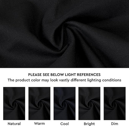 Encasa XO Table Runner 13"x48" Long | Cotton Canvas Fabric | Jet Black Solid Color | Machine Washable & Durable