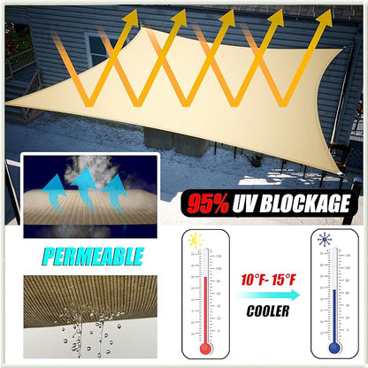 Amgo Custom Size 8' x 16' x 17.9' Black Right Triangle Sun Shade Sail UPF50+ - Image 2