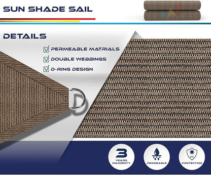 Windscreen4less 26' x 26' x 26' Sun Shade Sail Triangle Outdoor Canopy Cover UV - Image 3