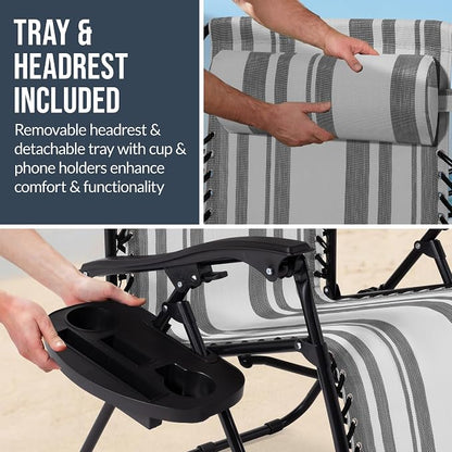 Best Choice Products Set of 2 Extra Wide Adjustable Steel Mesh Zero Gravity - Image 8