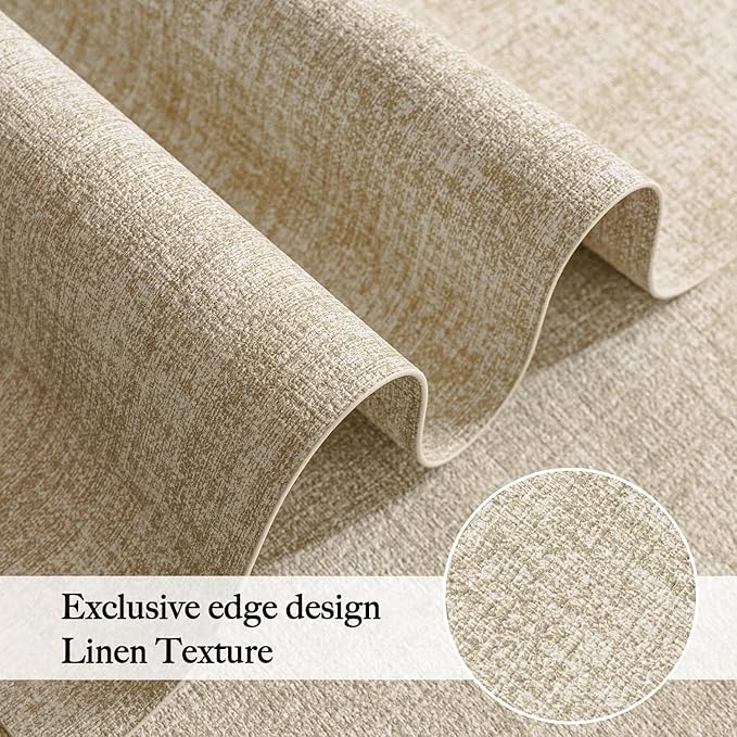 Faux Leather Heat Resistant Placemats Set of 6 – Waterproof Oilproof Wipeable Dining PU Vinyl Place Mat Easy Clean Table Mats for Kitchen/Dining/Party/Holiday, Beige