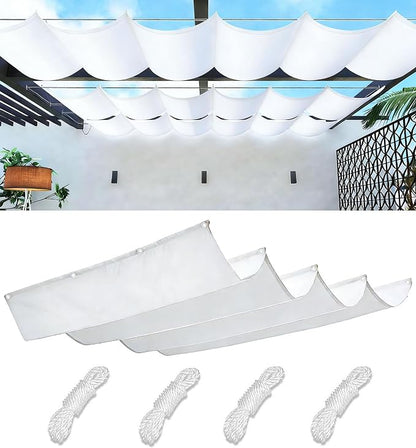 Retractable Wave Shade Cloth Waterproof 9' x 23' Sun Shade Sail Waterproof by WoaceSunShadeSail
