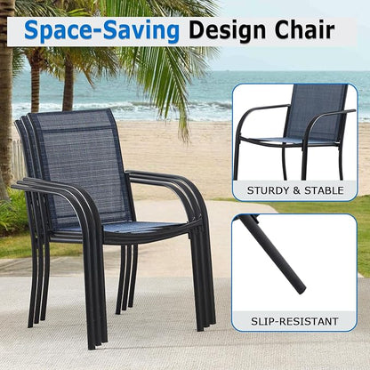 Outdoor Dining Chairs Set of 2, Stackable Patio Chairs - Image 3