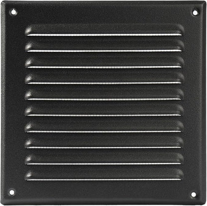 Vent Systems 6 x 6 Inch (Inner) Black Vent Cover - Square Metal HVAC Return Air Grille with Mesh Screen - Register Wall Vent Duct Grill - Outdoor, Indoor, Crawlspace - Exhaust Ventilation Grill