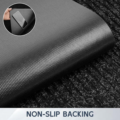 Front Door Mat, 60" x 48" Heavy Duty Indoor Outdoor Doormat, Non-Slip Welcome Mats for Entryway, Rubber Backing Low Profile Commercial Door Mats, Black Stripe