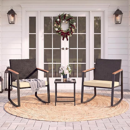 Gizoon 3 Pieces Rocking Patio Bistro Set | - Image 8