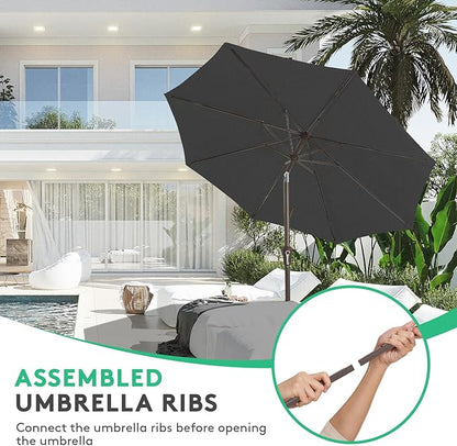 JEAREY 10 ft Outdoor Patio Umbrella w/Tilt and Crank - Image 4