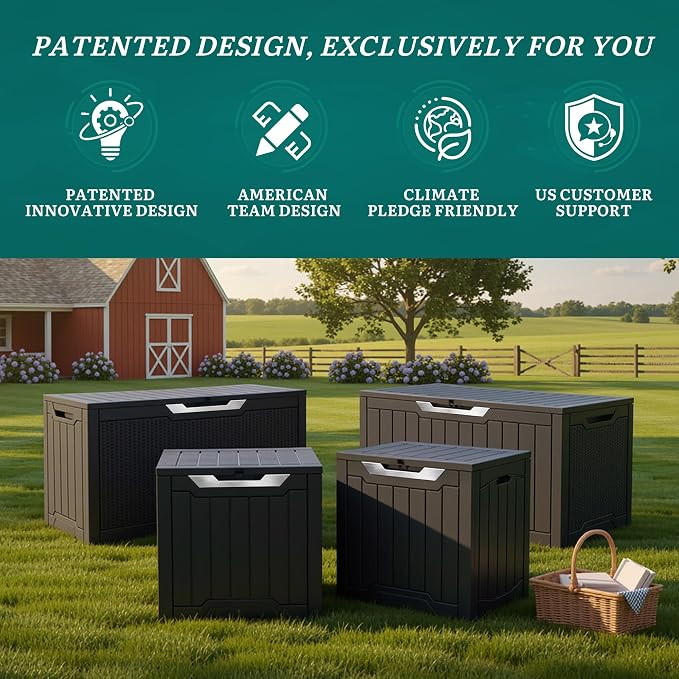 YITAHOME 100 Gallon Large Outdoor Storage Box | Water Resistant Resin Deck Box - Image 9