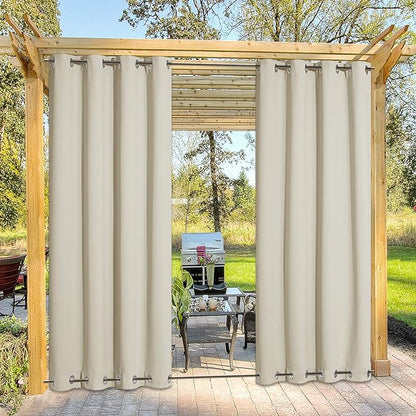 NICETOWN Outdoor Patio Curtain Windproof Double Grommets, Thermal Insulated by NICETOWN