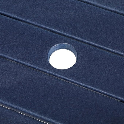 Costaelm Outdoor Bar Table, 37" Counter Height Square Patio Cocktail Bar Table with Umbrella Hole, Patio Bistro Dining Pub Table for Front Porch Deck Backyard Garden, Navy Blue