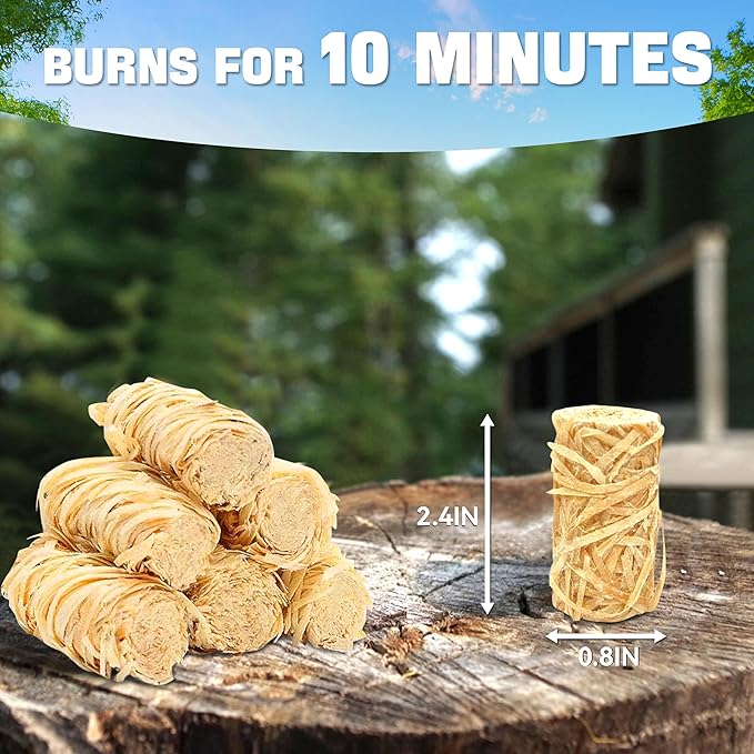 Shwuevei 130 pcs Fire Starter - Natural Fire Starters for Fireplace, Pellet Stove & Wood, Fire Pit, Smoker, BBQ, Chimney, Pizza Oven - Fire Starters for Grill, Charcoal Starter