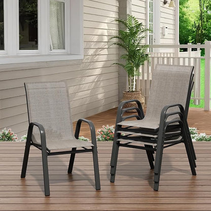 Garvee Patio Chairs Set of 4, Stackable Chairs - Image 7