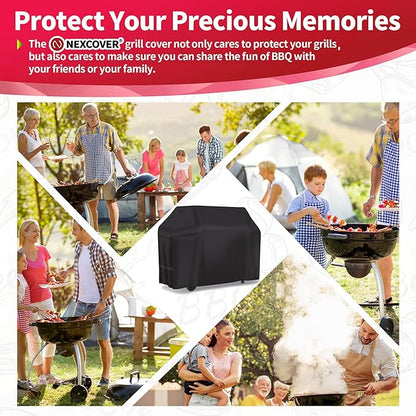 NEXCOVER 58 Inch Heavy Duty Waterproof BBQ Cover for Weber Genesis II, II LX & 300 Series Gas Grills, Weather & Fade Resistant, Black
