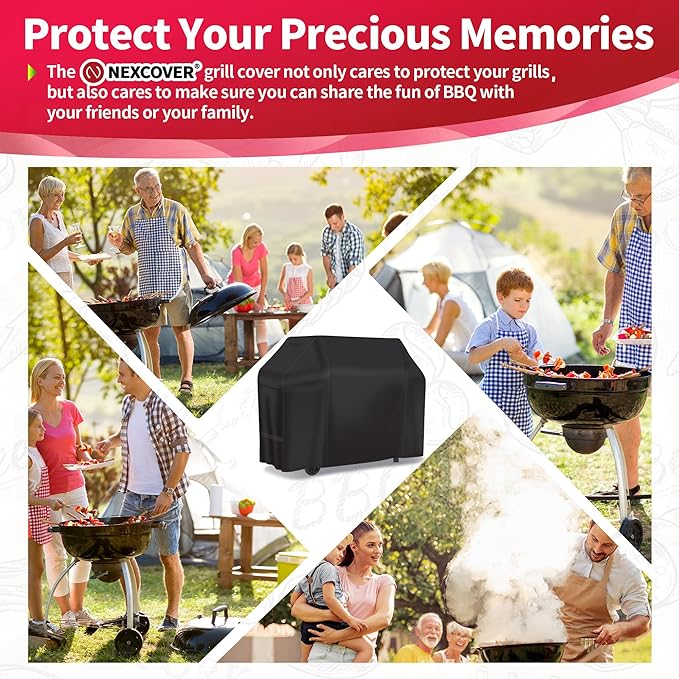 NEXCOVER Barbecue Gas Grill Cover - 70 Inch Waterproof Heavy Duty Outdoor BBQ Cover, Fade & Weather Resistant Upgraded Material for Weber, Brinkmann, Char Broil, Holland