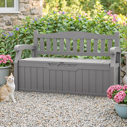 Homall 75 Gallon Outdoor Storage Benches Lockable Deck Box Waterproof | UV - Image 2