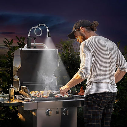 BBQ Grill Lights Magnetic Base Super-Bright LED Lights-360 Degree Flexible Gooseneck, Weather Resistant, Task Lighting Barbecue Grilling Gifts for Men Dad Husband (Black, 2 Pack)