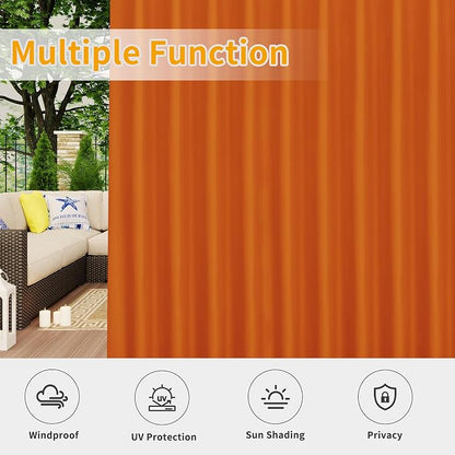 Easy-Going Outdoor Patio Curtains 2 Panels, 110x96 inch, Porch and Pergola - Image 5