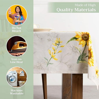 Maison d' Hermine Table Cloth Square Table 100% Cotton 54 x 54 Inches Tablecloth Reusable Decorative Everyday Use for Dining Room, Farmhouse, Home, Party, Festive & Wedding Spring Summer - Candice