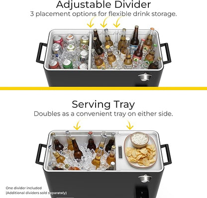 Permasteel 80 Quart Party Cooler, Rolling Ice Chest with Wheels and Handles for Indoor Outdoor Patio