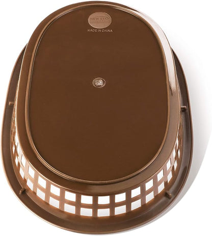 New Star Foodservice 44003 Fast Food Baskets, 10.5 x 7 Inch, Set of 12, Brown