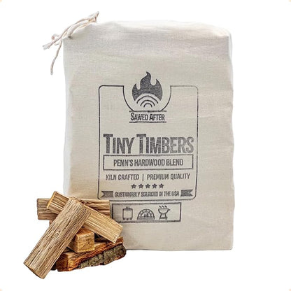 The Tiny Timbers USDA Grade Kiln Dried Hardwood for Table Top Fire Pit and Pizza Oven | Compatible with Solo Stove Mesa & Mesa XL | 5" Splits | USA Sourced | 15 lb. | 1000+ cu. in. | Penn's Blend
