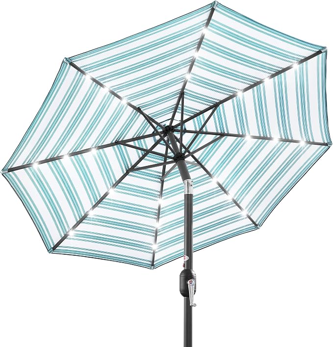 Best Choice Products 10ft Solar Polyester LED Lighted Patio Umbrella w/Tilt by Unknown