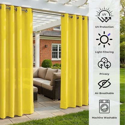 Set of 6 Outdoor Curtains for Patio Waterproof, Breathable Grommet Panels for - Image 5